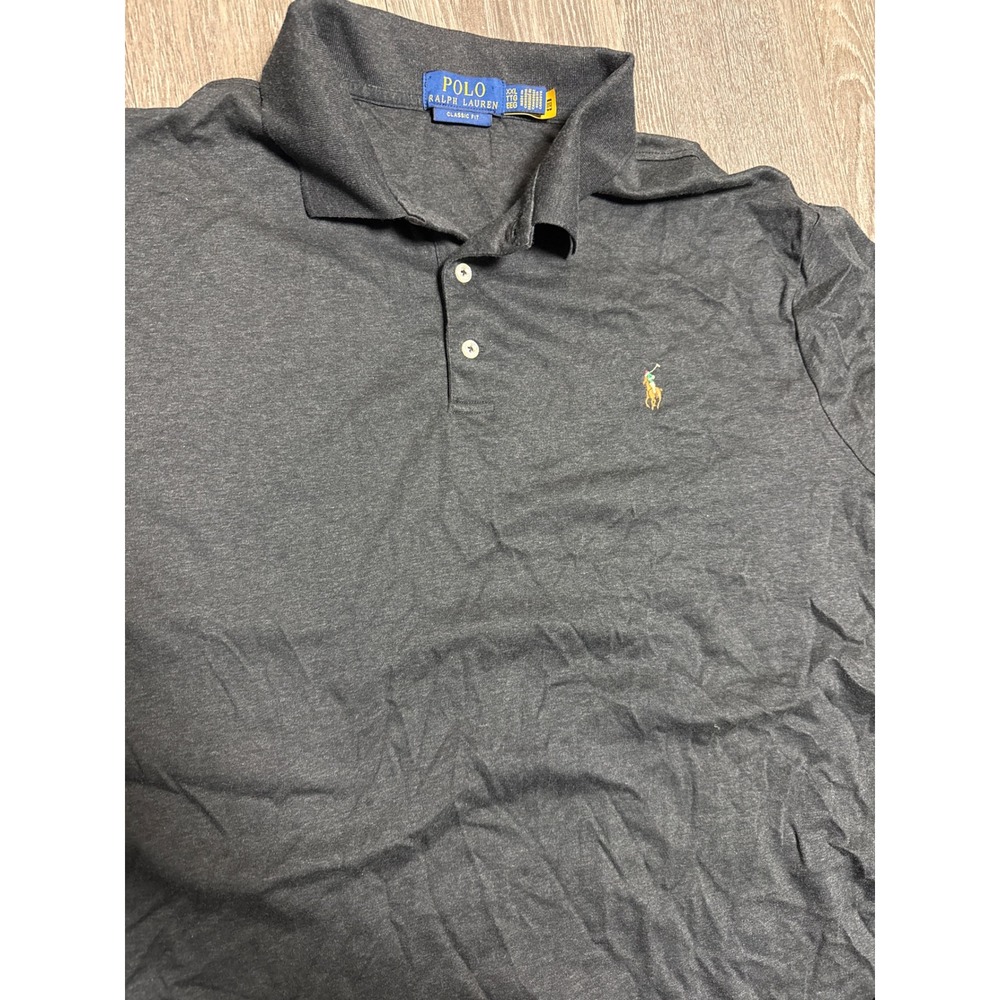 Polo Ralph Lauren Classic Fit Polo Shirt Mens XXL Dark Charcoal Heather Grey